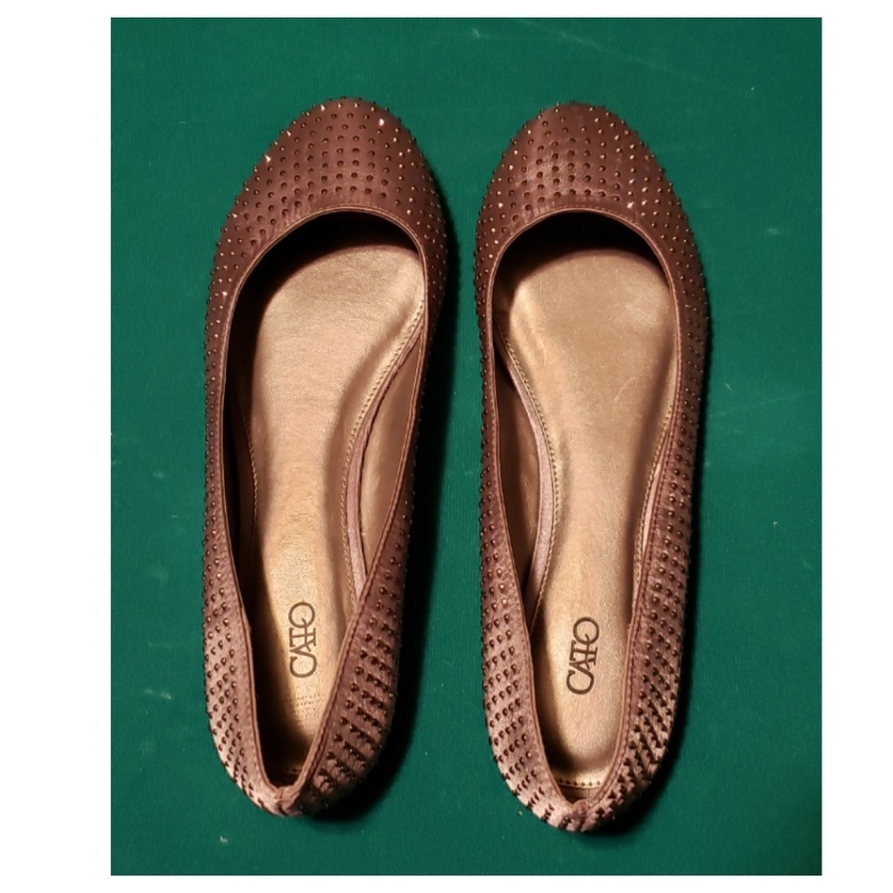 Silver Studded Ballet Flats